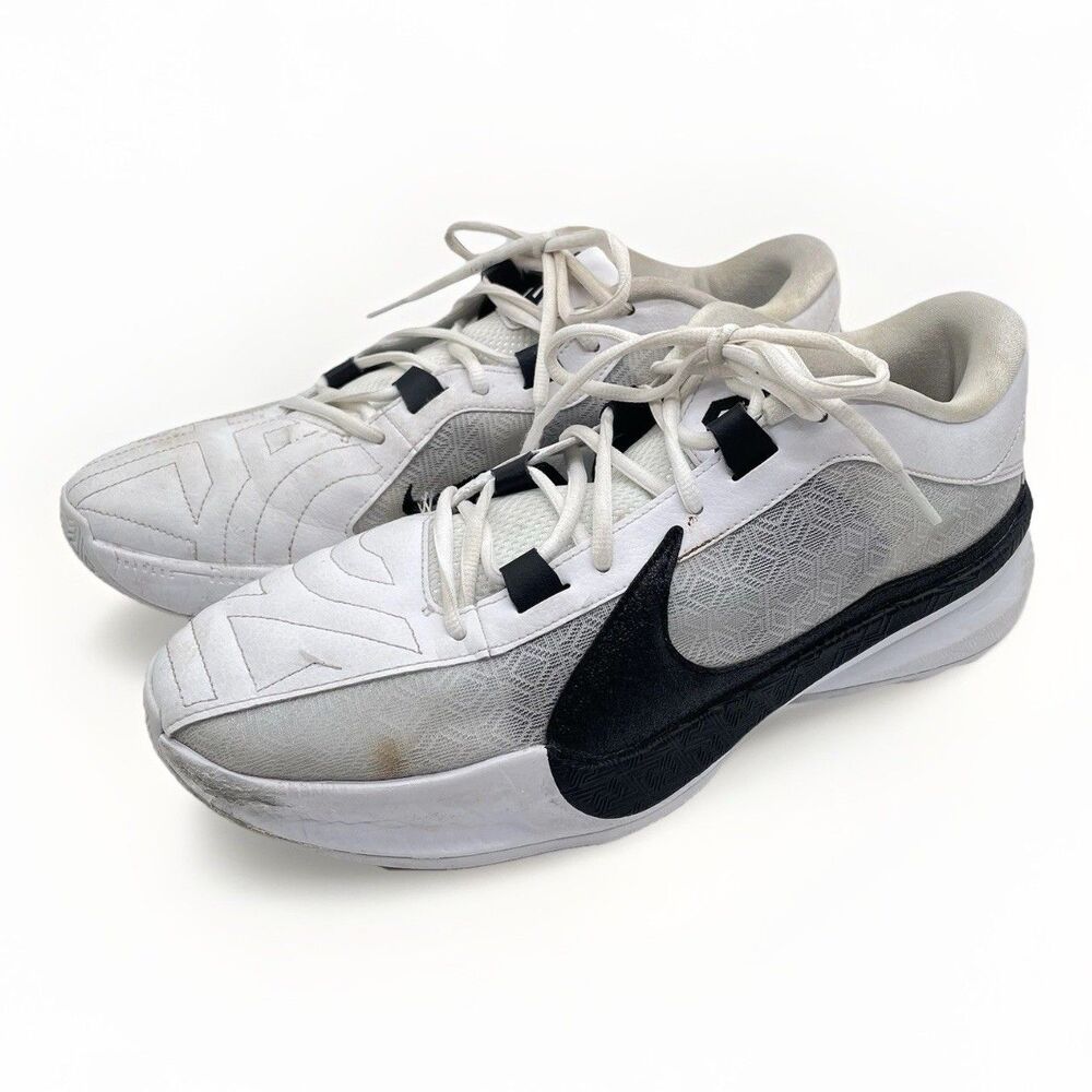 Nike Zoom Freak 5 TB Men’s 12 White Black Basketball Shoes DZ2946-100